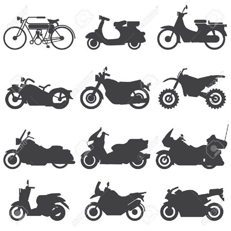 Vector Motorcycle Icons Set Vector Illustration Vector Illustration