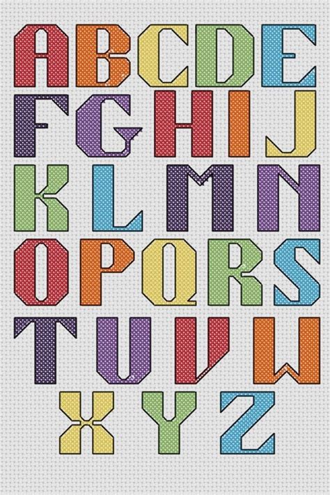 Rainbow Cross Stitch Alphabet Free Chart Craft With Cartwright
