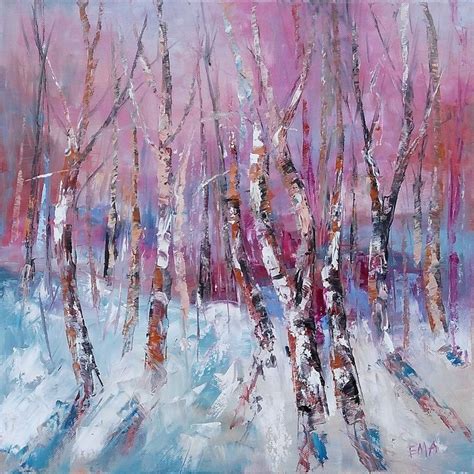 Winter Magic 40x40cm Snow Forest Trees Landscape 2017