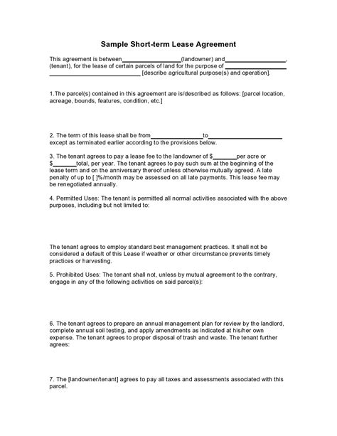 37 Free Land Lease Agreements Word And Pdf Templatelab