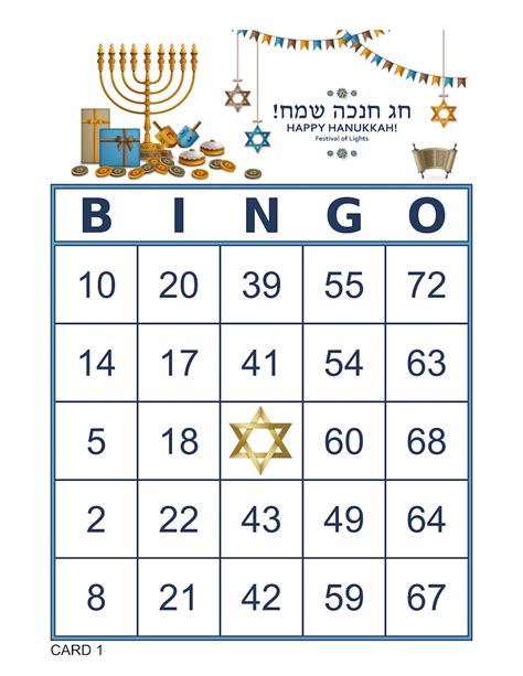 Happy Hanukkah Bingo Cards 1000 Cards Prints 1 Per Page Etsy