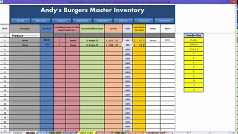 Organize Your Restaurant Inventory With A Spreadsheet Free Sample