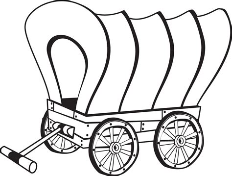 Pioneer Wagon Coloring Page Pioneer Clip Art Black And White Horse