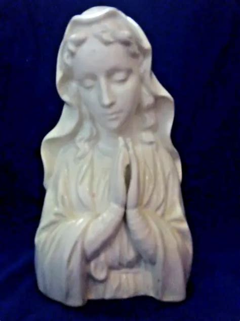 Large Vtg Praying Madonna Planter Catholic Beautiful Virgin Mary Our