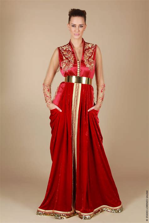 Lovely Red Caftan Moroccan Dress Moroccan Fashion Womens Maxi