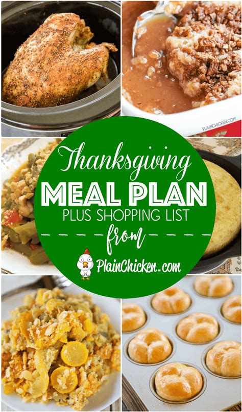 To keep everyone at the dinner table happy, whole foods will have a variety of options that cater to different tastes and needs, including holiday classics, vegan options, and even organics. Thanksgiving Meal Plan with Shopping List | Plain Chicken