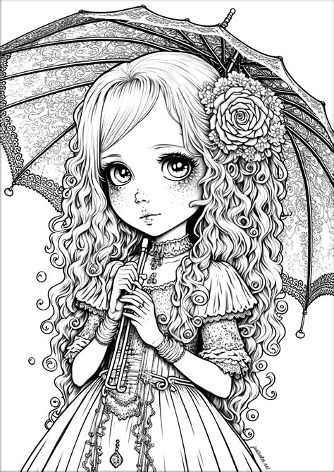 Gothic Girl Coloring Pages Coloring Zone