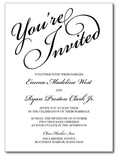 Wedding Invitations Youre Invited Invitation