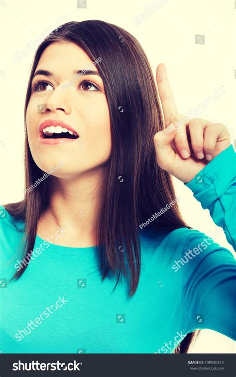 Portrait Casual Woman Pointing Stock Photo 198540812 Shutterstock