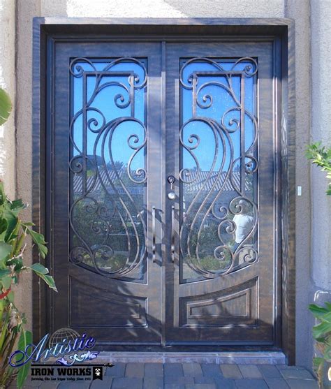 Wrought Iron And Glass Entry Door Model Milan Ge0148a Entry Doors With