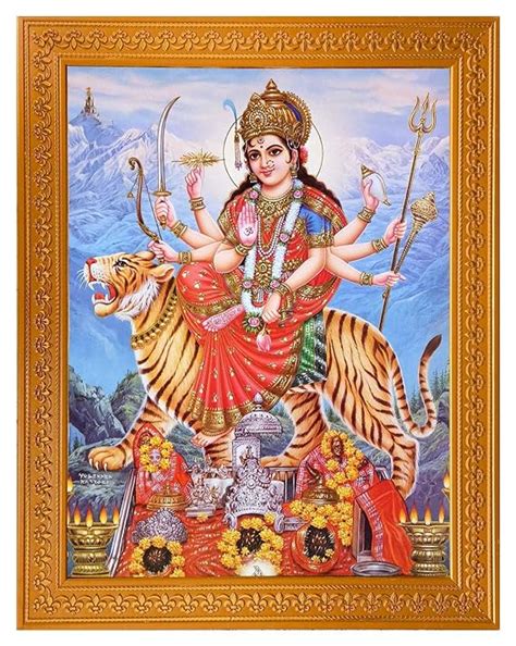 Shree Handicraft Poster Of Durga MATA Painting Photo Frame Painting