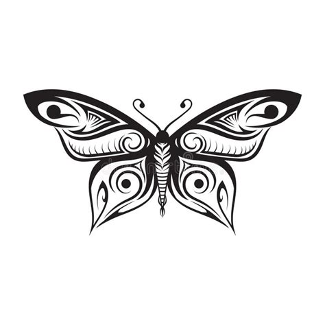 Butterfly Tattoo Set Vector Illustration Decorative Design Stock