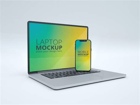 Premium Psd Laptop And Smart Phone Mockup Isolated