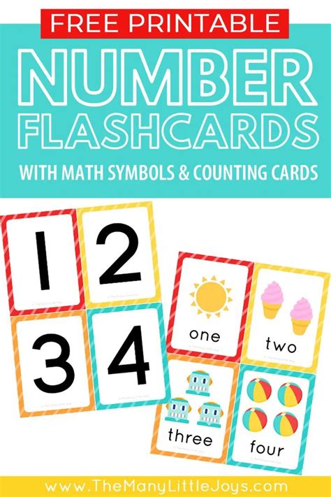 Designed specifically for young children, a great way to introduce basic numbers. Free Printable Number Flashcards (+ counting cards) - The ...