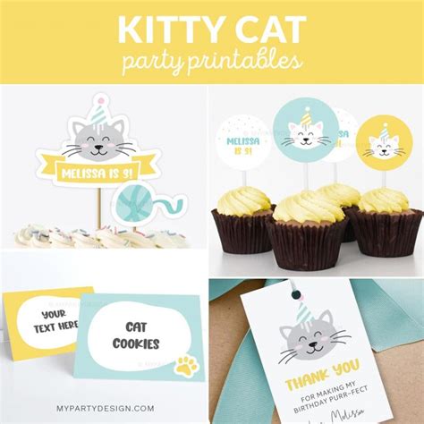 Printable Kitty Cat Party Invitation Kitten Party Invite My Party Design
