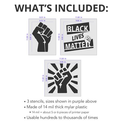 Black Lives Matter Fist Stencil Stencil Stop