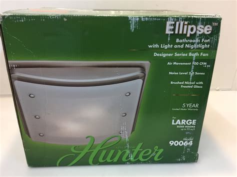 Hunter 90064 Ellipse Decorative 100 Cfm Ceiling Bathroom Exhaust Fan Nt Electronics Llc