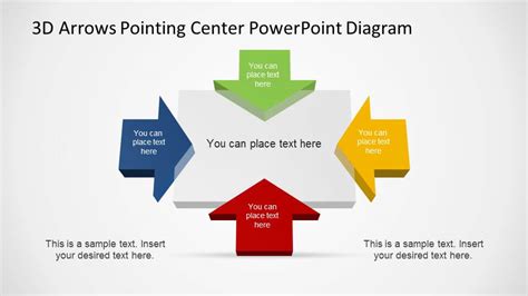 3d Arrows Pointing Center Powerpoint Diagram Slidemodel