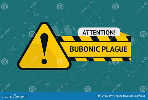 Banner Bubonic Plague Exclamation Mark In A Triangle Warning Sign Of