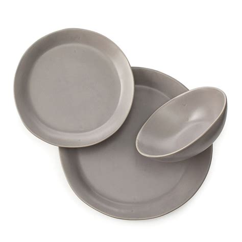 Gray Stoneware Dishware Collection Handmade Dishes Stoneware