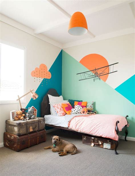 Aesthetic Kid Rooms With Geometric Wall Themes Shairoomcom Kids
