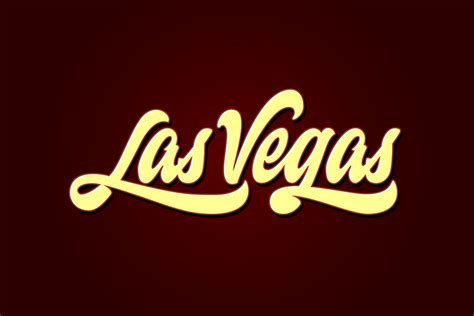 Las Vegas Vector Brush Lettering Spon Bannerapparelscript