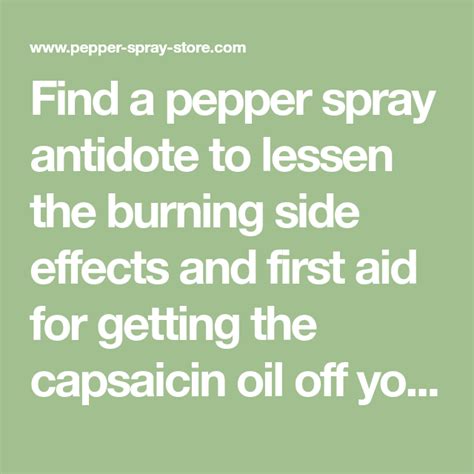 Find A Pepper Spray Antidote To Lessen The Burning Side Effects And