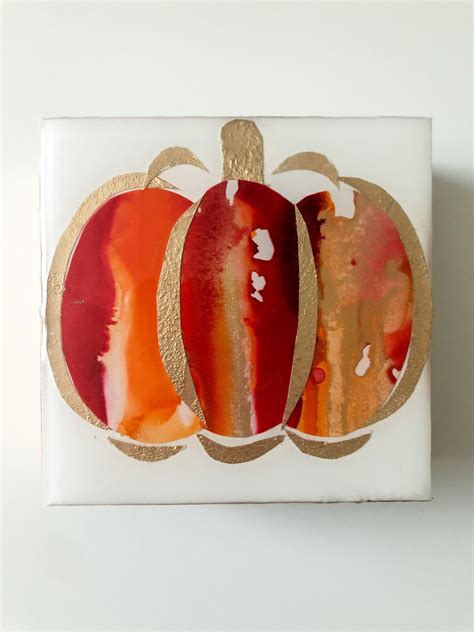 Handmade Abstract Pumpkin Collage Art Halloween Decor Etsy