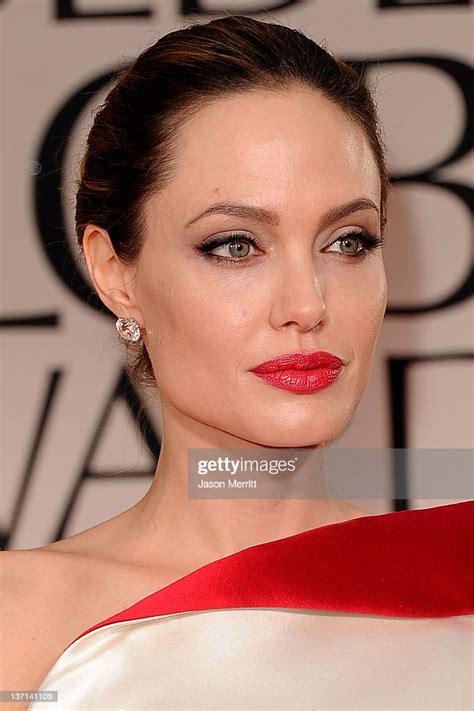 Actress Angelina Jolie Arrives At The 69th Annual Golden Globe Awards