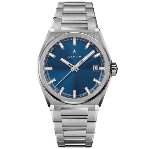 Zenith Defy Classic 41mm Titanium Blue Dial Watch At Oandr