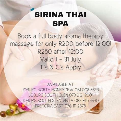 Get Your Full Body Aroma Therapy Massage For Only R200 Before 1200 R250 After 1200 Valid 1