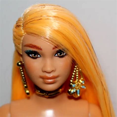 Barbie Extra Fancy Doll W Jewelry Curvy Long Melon Orange Hair Articulated Nude 1599 Picclick