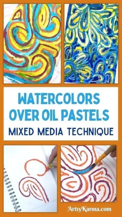 How To Create A Cool Resist Effect With Watercolors Over Oil Pastels