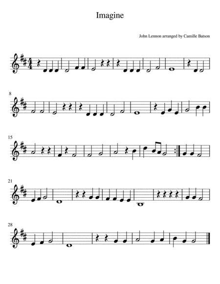 Download Digital Sheet Music Of Imagine Beginner For Violin