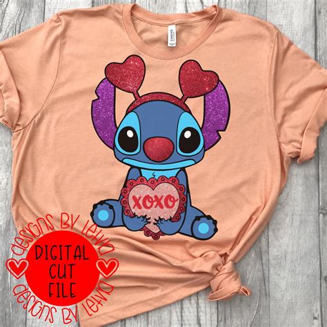 Stitch Valentine S Day Disney Lilo And Stitch Layered SVG Etsy