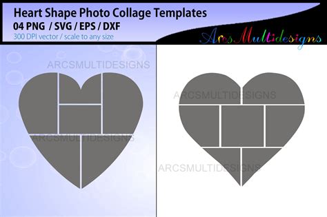 Heart Shaped Photo Collage Template Collage Heart Template Shaped Shape