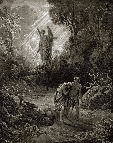 Gustave Doré Adam And Eve The Expulsion From The Garden From Miltons Paradise Lost