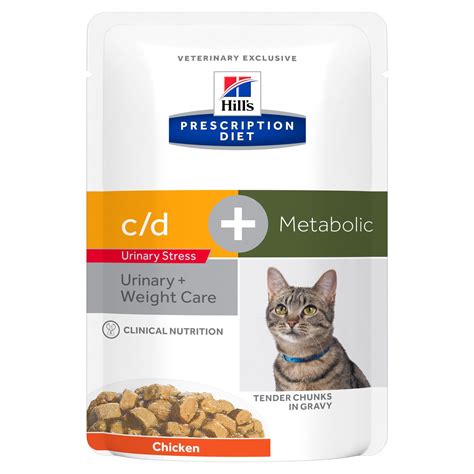 Prescription diet c/d multicare is clinical nutrition, tested to lower the recurrence of most common urinary signs by 89% in cats. Prescription Diet™ Metabolic + Urinary Stress Feline