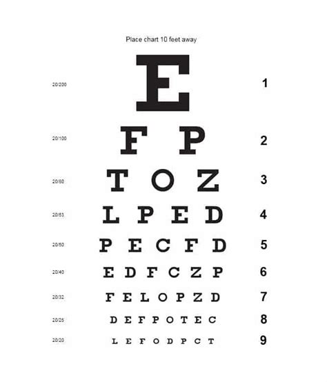 Eye Chart Template 17 Eye Chart Printable Eye Exam Chart Eye Sight