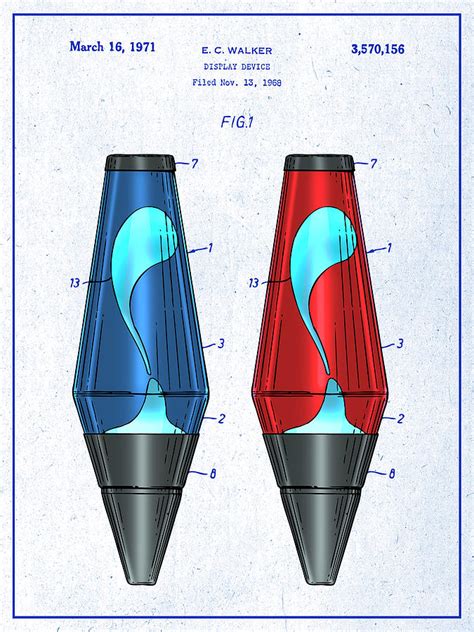 1968 Display Device Colorized Colorized Patent Print Blueprint Drawing By Greg Edwards Fine