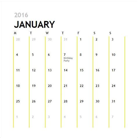 12 Month Calendar Template Template Calendar Design