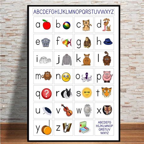 Home Decor Modular Picture Print Nordic Style Abc Alphabet Poster Chart