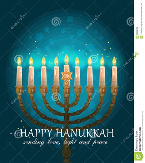Happy Hanukkah Greeting Card Design Jewish Holiday Vector