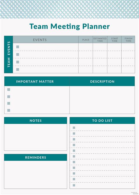 Free Team Meeting Planner Template In Adobe Illustrator