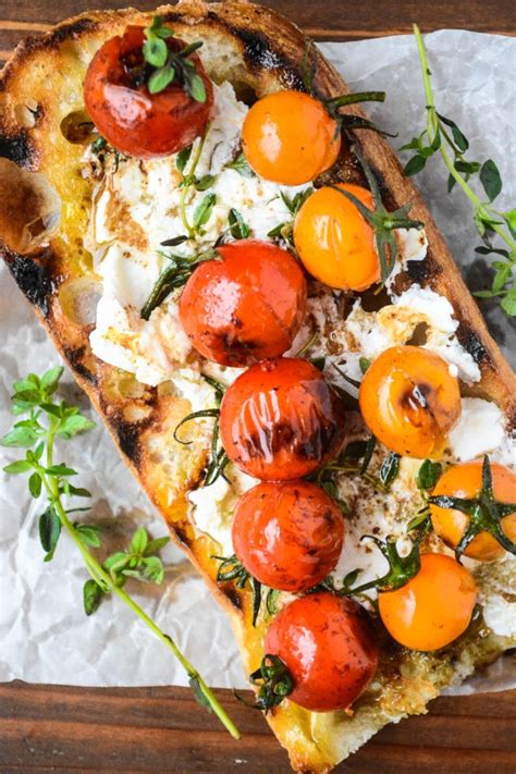 Stirring once, until tomatoes are tender and skins blister, 25 to 30 minutes. Grilled Cherry Tomato Bruschetta | The View from Great Island