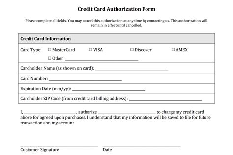 Credit Card On File Form Templates Best Professional Templates