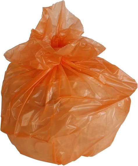 اكياس قمامة سعة 50 60 جالون من البلاستيك برتقالي، 3 مل، 38 × 58، 50