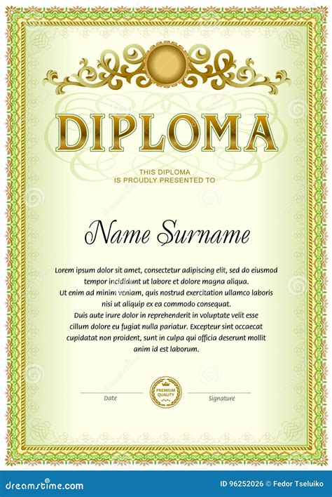 Diploma Blank Template Stock Illustration Illustration Of Fillet