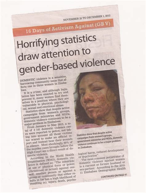 South Africa Newspaper Article About Gbv Real Action On Gender Based