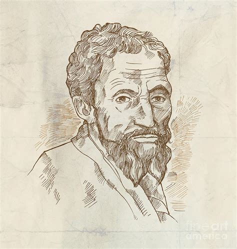 Hand Drawn Portrait Michelangelo Drawing By Domenico Condello Pixels